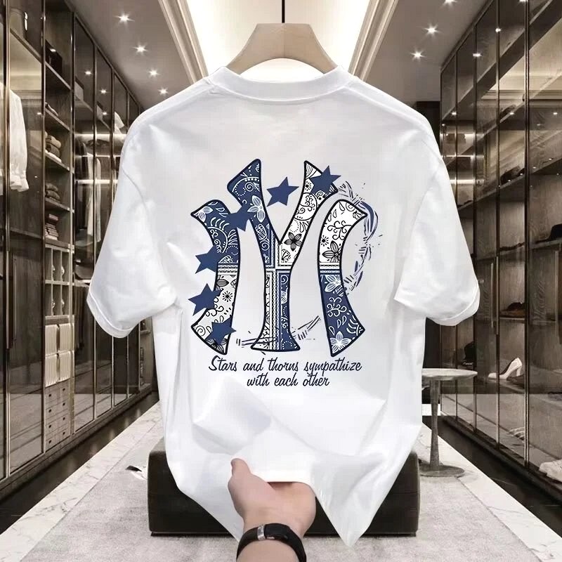 MLB Blue Printed Streetwear T-Shirt—Special Offer Review: Six Days in a Vacuum Bag — Crease Recovery and Fold-Line Print Damage on a $3.73 Milk-Silk Tee